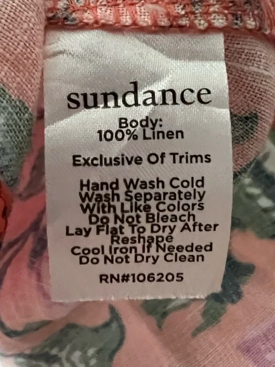 Sundance Willow 100% Linen Floral Snap Button-Down Shirt Southwestern Bohemian - Picture 12 of 12